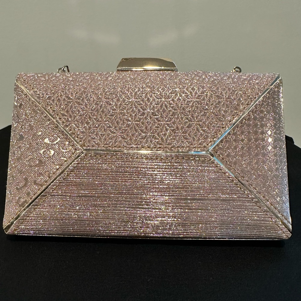 Blush shimmer clutch